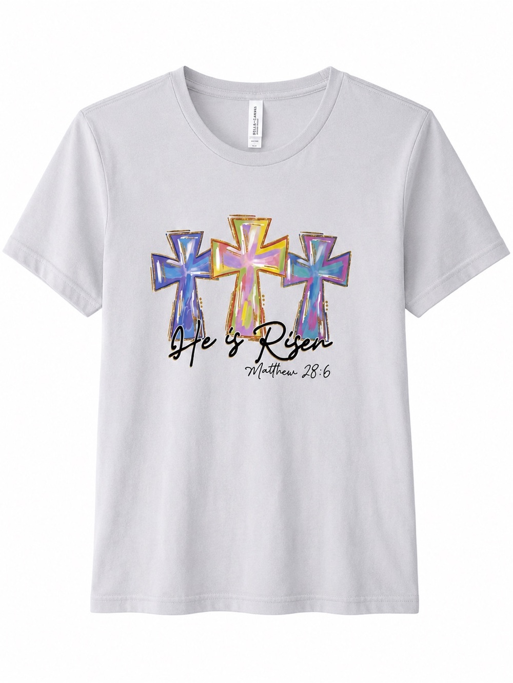 Bella Canvas Light Purple Tee with Colorful Triple Cross Graphic